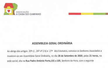 Assembleia Geral Ordinária | 28/9/2020