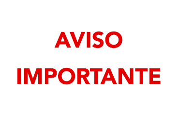 AVISO IMPORTANTE